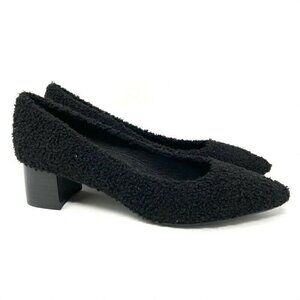 Sol Sana Pump Shoes Black Shearling Block Heels 10